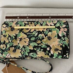 Steve Madden Floral Wristlet - Black, Green, Yellow